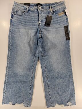 NEW Buckle Black Fit No. 53 Wide Leg Crppped Stretch Mid Rise Blue Jeans 38x28